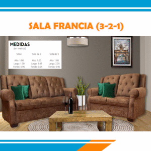 AMUEBLADO DE SALA FRANCIA 3-2-1 MF - Imagen 1